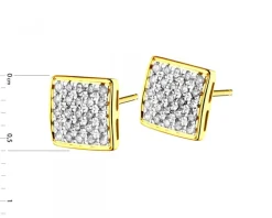 Apart Kolczyki z żółtego złota z diamentami - kwadraty - 0,15 ct - próba 585< Kolczyki Z Diamentami