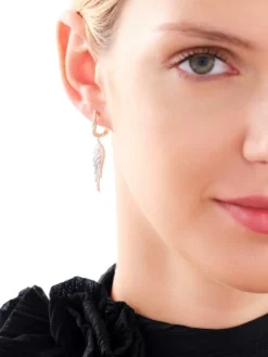 Apart Kolczyki z żółtego złota z diamentami - skrzydła - 0,42 ct - próba 585< Kolczyki Z Diamentami