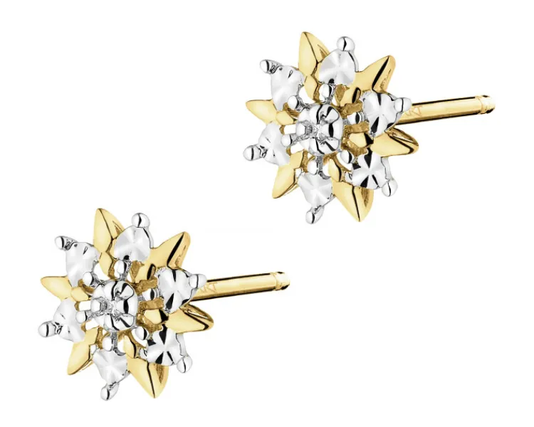 Sale Apart Kolczyki z żółtego złota z diamentami - 0,006 ct - próba 585