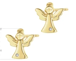 Apart Kolczyki z żółtego złota z diamentami - aniołki - 0,004 ct - próba 375< Kolczyki Z Diamentami