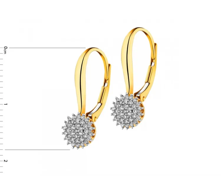 Apart Kolczyki z żółtego złota z diamentami - 0,18 ct - próba 585< Kolczyki Z Diamentami