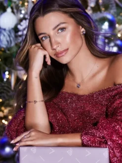 Apart Kolczyki z  żółtego złota z diamentami, ametystami i turmalinami - próba 375< Kolczyki Z Diamentami