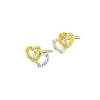 Apart Kolczyki z żółtego złota z diamentami - serca - 0,06 ct - próba 375< Kolczyki Z Diamentami