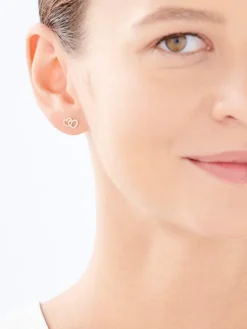 Apart Kolczyki z żółtego złota z diamentami - serca - 0,06 ct - próba 375< Kolczyki Z Diamentami