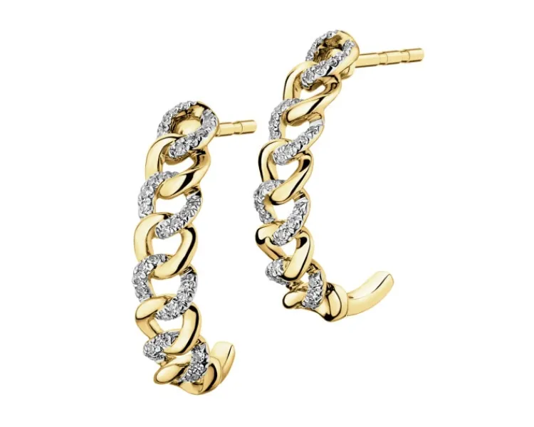 Apart Kolczyki z żółtego złota z diamentami - 0,15 ct - próba 585< Kolczyki Z Diamentami