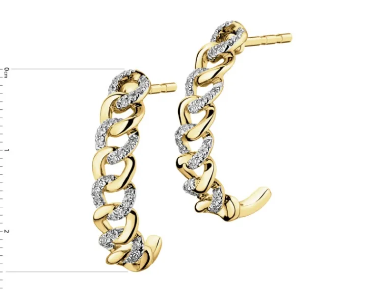 Apart Kolczyki z żółtego złota z diamentami - 0,15 ct - próba 585< Kolczyki Z Diamentami
