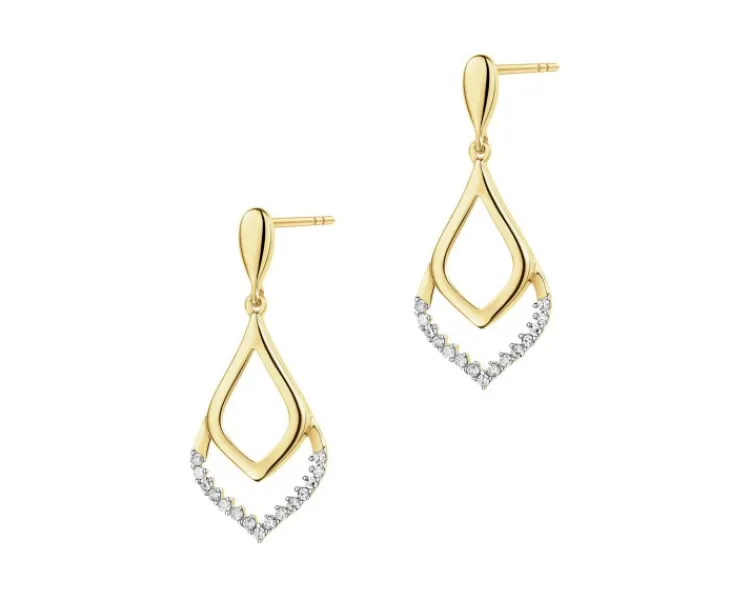 Apart Kolczyki z żółtego złota z diamentami - 0,10 ct - próba 585< Wszystkie