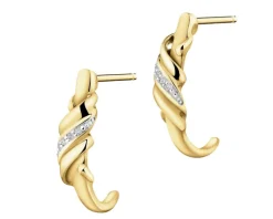 Clearance Apart Kolczyki z żółtego złota z diamentami - 0,02 ct - próba 375