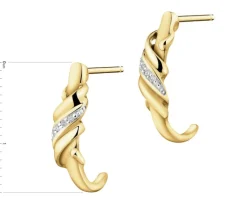 Clearance Apart Kolczyki z żółtego złota z diamentami - 0,02 ct - próba 375
