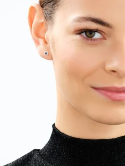 Clearance Apart Kolczyki z żółtego złota z diamentami i szafirami - próba 585