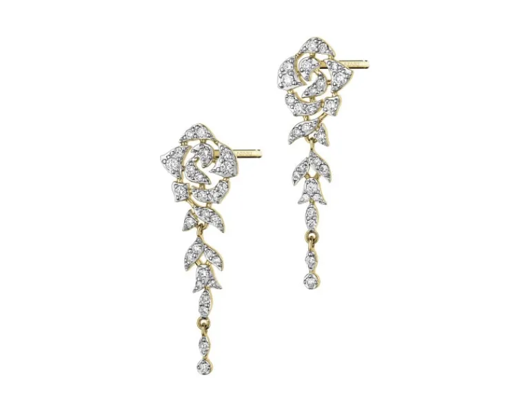 Apart Kolczyki z żółtego złota z diamentami - 0,56 ct - próba 585< Kolczyki Z Diamentami