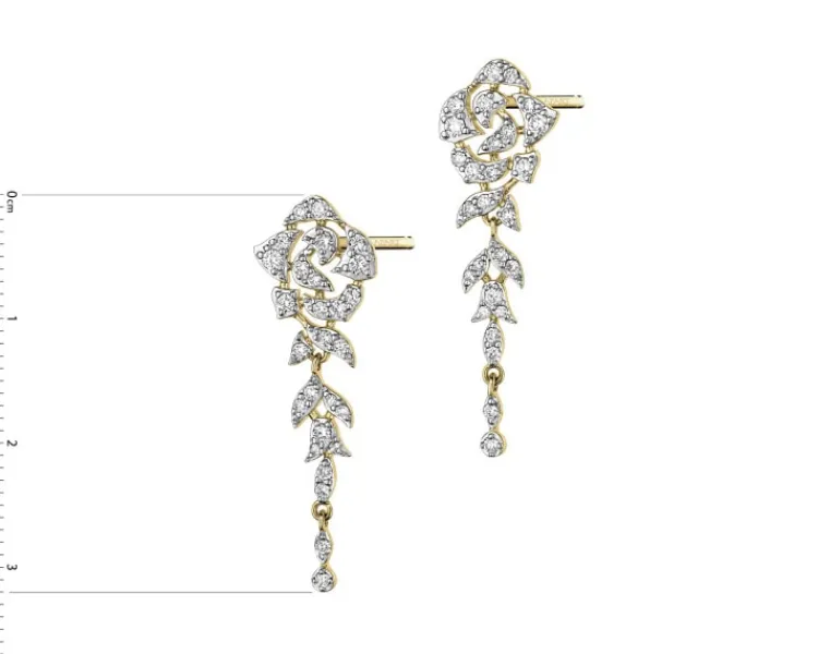 Apart Kolczyki z żółtego złota z diamentami - 0,56 ct - próba 585< Kolczyki Z Diamentami