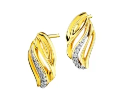 Apart Kolczyki z żółtego złota z diamentami - 0,04 ct - próba 585