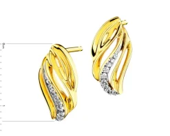 Apart Kolczyki z żółtego złota z diamentami - 0,04 ct - próba 585