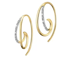 Apart Kolczyki z żółtego złota z diamentami - 0,02 ct - próba 375
