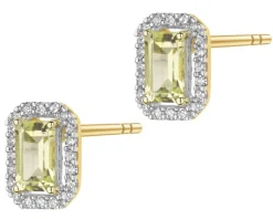 Online Apart Kolczyki z żółtego złota z diamentami i kwarcami Lemon - próba 585
