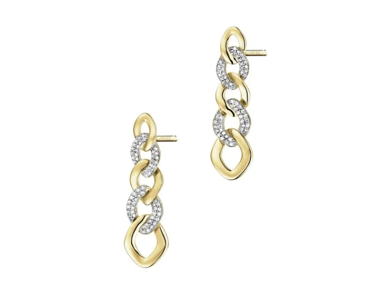 Outlet Apart Kolczyki z żółtego złota z diamentami - 0,25 ct - próba 585