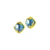 Outlet Apart Kolczyki z żółtego złota z diamentami i topazem London Blue - próba 585
