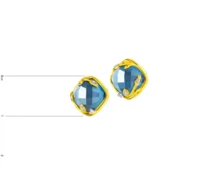 Outlet Apart Kolczyki z żółtego złota z diamentami i topazem London Blue - próba 585
