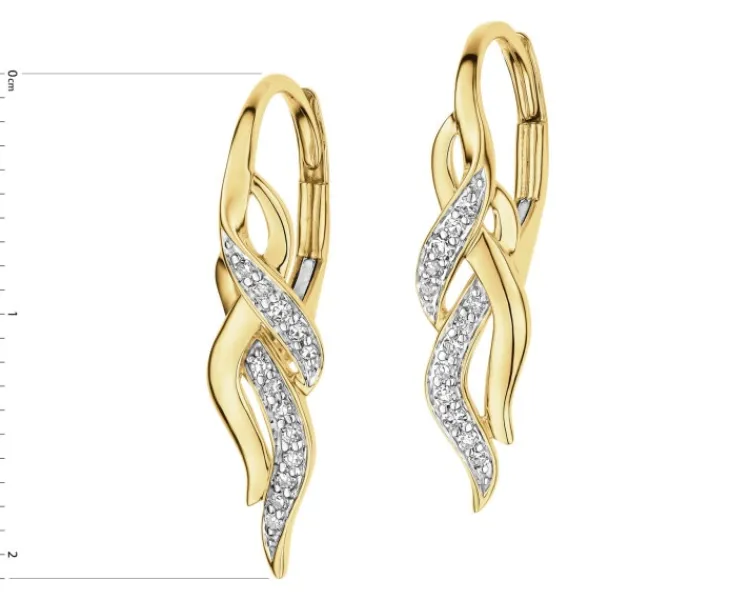 Apart Kolczyki z żółtego złota z diamentami - 0,10 ct - próba 585< Wszystkie