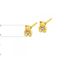 Apart Kolczyki z żółtego złota z diamentami - misie - 0,006 ct - próba 375< Wszystkie