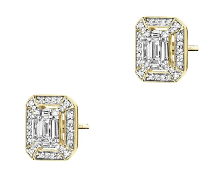 Apart Kolczyki z żółtego złota z diamentami - 0,33 ct - próba 585< Kolczyki Z Diamentami