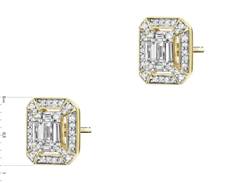 Apart Kolczyki z żółtego złota z diamentami - 0,33 ct - próba 585< Kolczyki Z Diamentami