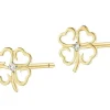 Sale Apart Kolczyki z żółtego złota z diamentami - koniczyny - 0,008 ct - próba 375