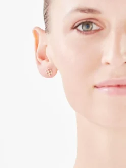 Sale Apart Kolczyki z żółtego złota z diamentami - koniczyny - 0,008 ct - próba 375
