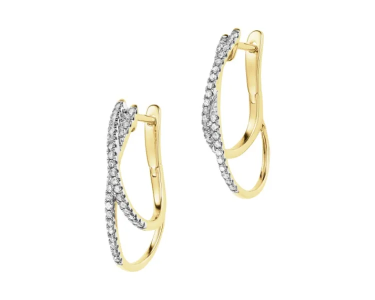 Outlet Apart Kolczyki z żółtego złota z diamentami - 0,25 ct - próba 585