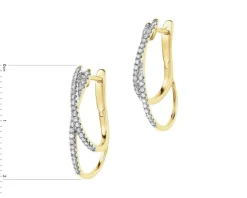 Outlet Apart Kolczyki z żółtego złota z diamentami - 0,25 ct - próba 585