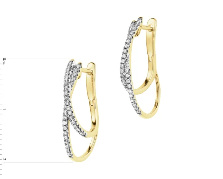 Outlet Apart Kolczyki z żółtego złota z diamentami - 0,25 ct - próba 585
