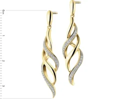 Sale Apart Kolczyki z żółtego złota z diamentami - 0,13 ct - próba 585