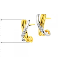 Apart Kolczyki z żółtego złota z diamentami - 0,03 ct - próba 585< Kolczyki Z Diamentami