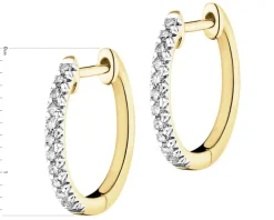 Apart Kolczyki z żółtego złota z diamentami - koła - 0,12 ct - próba 585