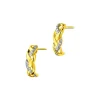 Online Apart Kolczyki z żółtego złota z diamentami - 0,02 ct - próba 585