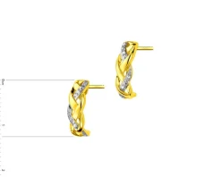 Online Apart Kolczyki z żółtego złota z diamentami - 0,02 ct - próba 585