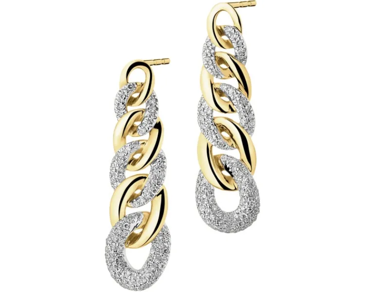 Apart Kolczyki z żółtego złota z diamentami - 0,50 ct - próba 585< Kolczyki Z Diamentami
