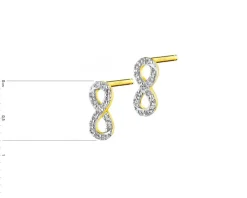 Apart Kolczyki z żółtego złota z diamentami - nieskończoność - 0,09 ct - próba 585