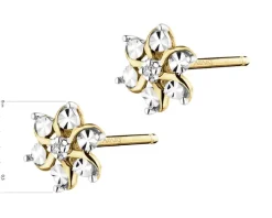 Apart Kolczyki z żółtego złota z diamentami - kwiaty - 0,006 ct - próba 375< Kolczyki Z Diamentami