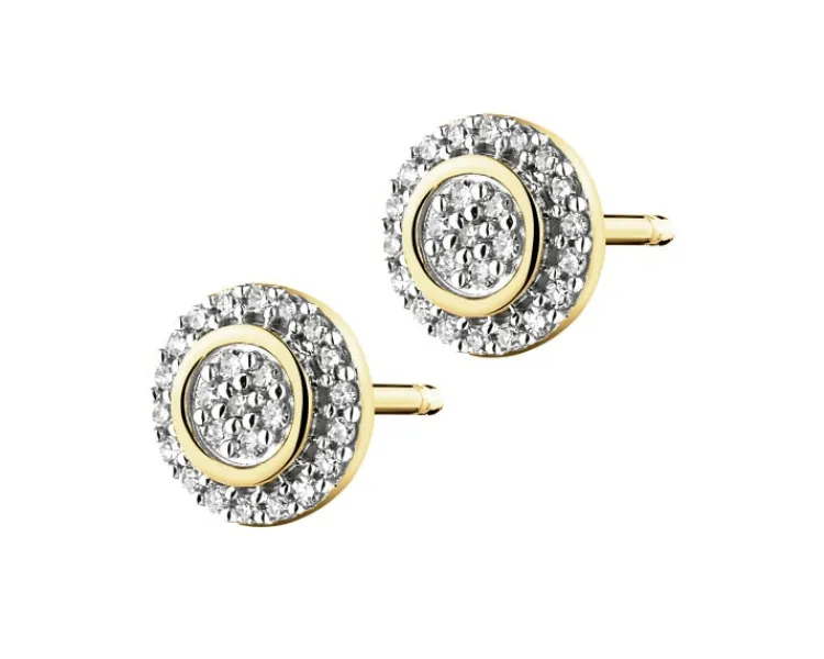 Apart Kolczyki z żółtego złota z diamentami - 0,12 ct - próba 585< Kolczyki Z Diamentami