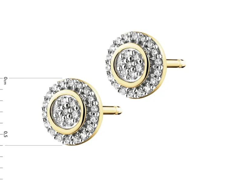 Apart Kolczyki z żółtego złota z diamentami - 0,12 ct - próba 585< Kolczyki Z Diamentami