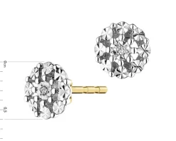 Apart Kolczyki z żółtego złota z diamentami - 0,008 ct - próba 375< Kolczyki Z Diamentami