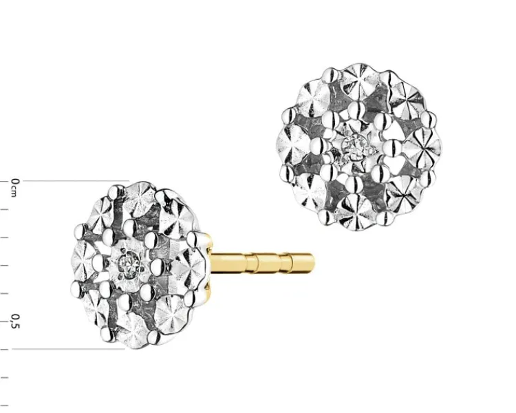 Apart Kolczyki z żółtego złota z diamentami - 0,008 ct - próba 375< Kolczyki Z Diamentami