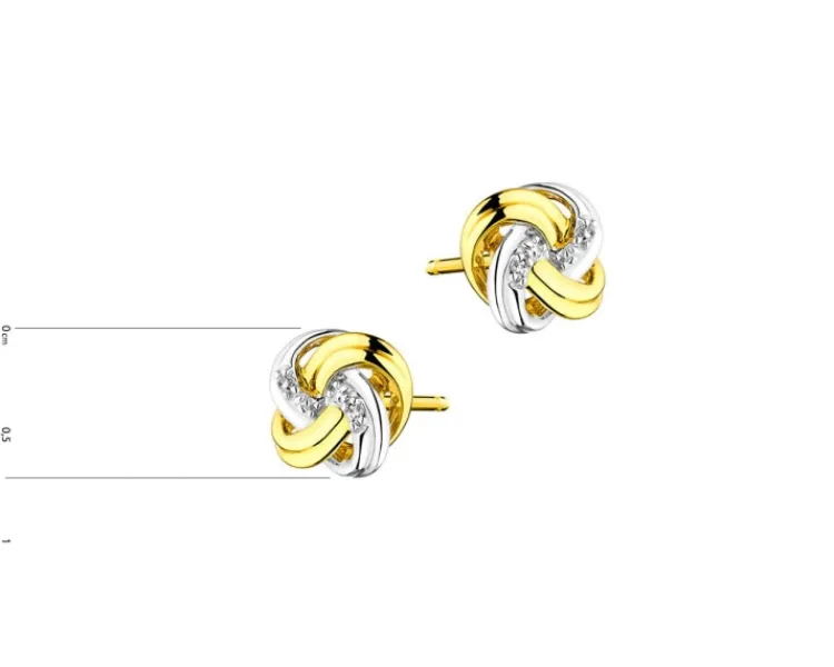 Apart Kolczyki z żółtego złota z diamentami - 0,01 ct - próba 375< Wszystkie