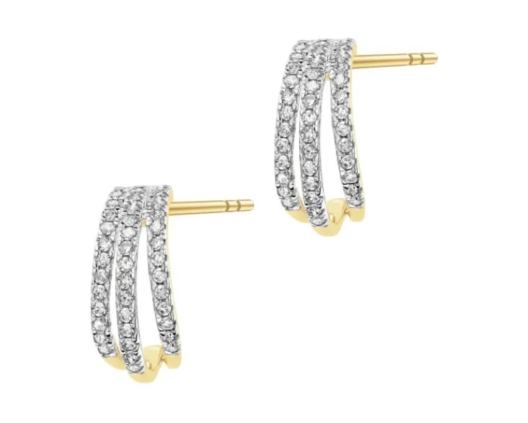 Apart Kolczyki z żółtego złota z diamentami - 0,20 ct - próba 585< Wszystkie