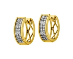 Apart Kolczyki z żółtego złota z diamentami - koła - 0,14 ct - próba 585< Kolczyki Z Diamentami