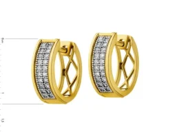 Apart Kolczyki z żółtego złota z diamentami - koła - 0,14 ct - próba 585< Kolczyki Z Diamentami