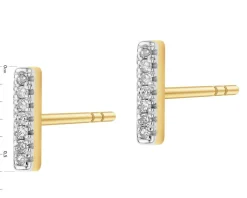 Outlet Apart Kolczyki z żółtego złota z diamentami - 0,02 ct - próba 375