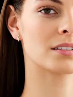 Clearance Apart Kolczyki z żółtego złota z diamentami - 0,006 ct - próba 375